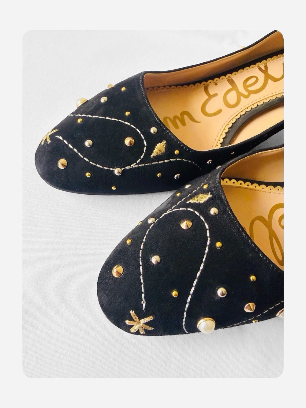★ Sam Edelman Lucien Embroidered Pearl Stud
Ankle Strap Pumps Black 9.5 ★ - Picture 11 of 16